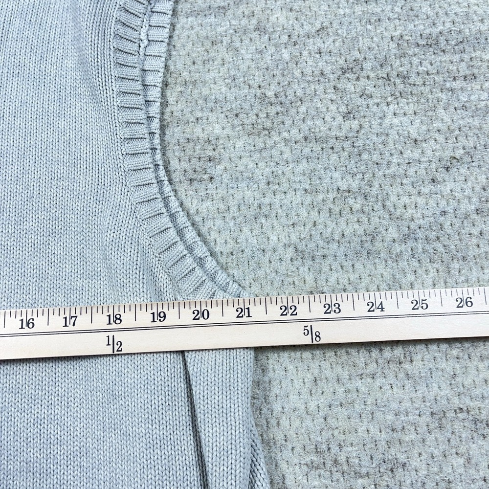 Viintage Polo Ralph Lauren Sweater Vest Men XL Gray Blue V Neck Heavy Chunky Rib - Picture 8 of 9